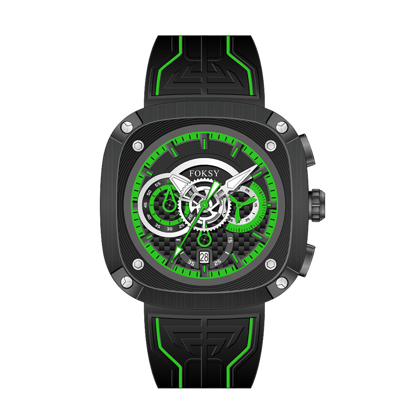 OEM ODM Alloy Custom Logo Men Leather Strap Fashion Wrist Square Quartz Chronograph Luxury Watch For Men