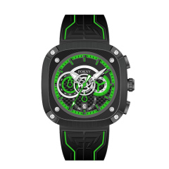 OEM ODM Alloy Custom Logo Men Leather Strap Fashion Wrist Square Quartz Chronograph Luxury Watch For Men