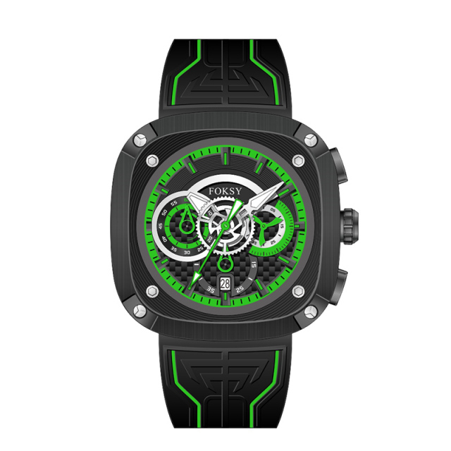 OEM ODM Alloy Custom Logo Men Leather Strap Fashion Wrist Square Quartz Chronograph Luxury Watch For Men