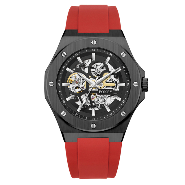 Custom Logo Mechanical Automatic trending fashion watch Waterproof Stainless Steel Wristwatch for Men