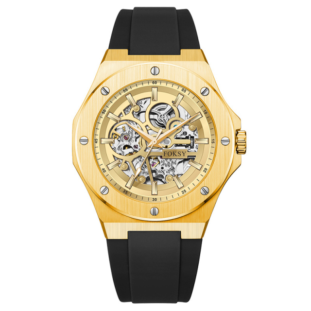 Custom Logo Mechanical Automatic trending fashion watch Waterproof Stainless Steel Wristwatch for Men