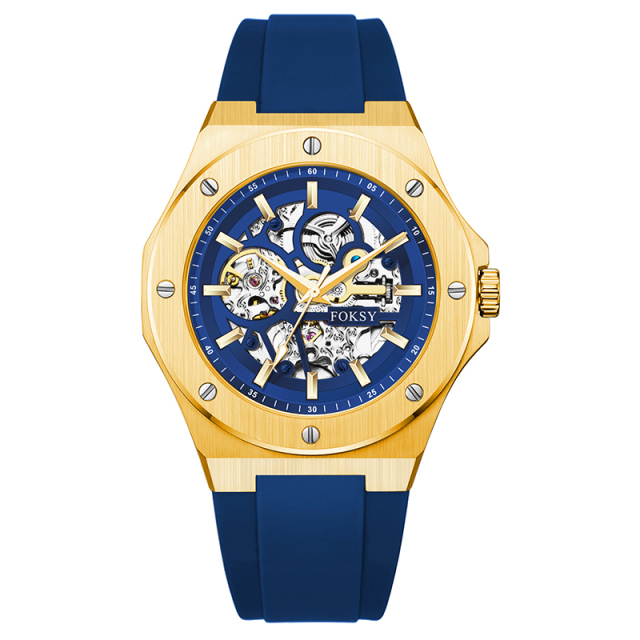 Custom Logo Mechanical Automatic trending fashion watch Waterproof Stainless Steel Wristwatch for Men
