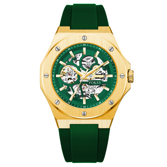 Custom Logo Mechanical Automatic trending fashion watch Waterproof Stainless Steel Wristwatch for Men