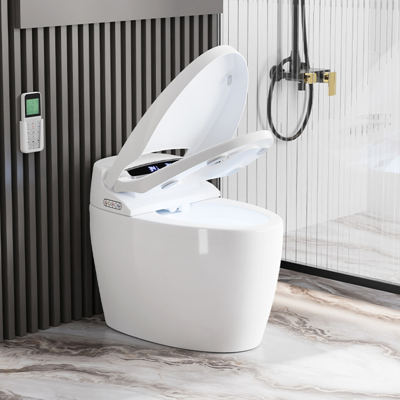 1.28 GPF Single Flush Toilet with Intelligent Smart Bidet Seat and Wireless Remote Control, Chair Height, Auto Flush, Auto Open & Auto Close