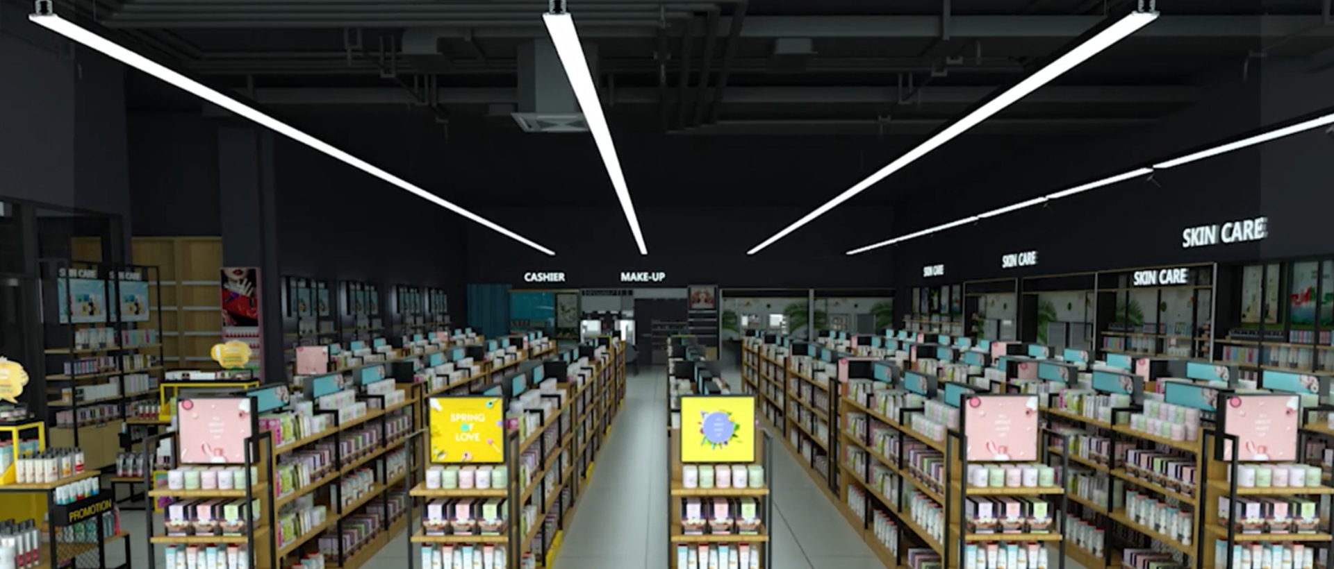 led linear light in shop