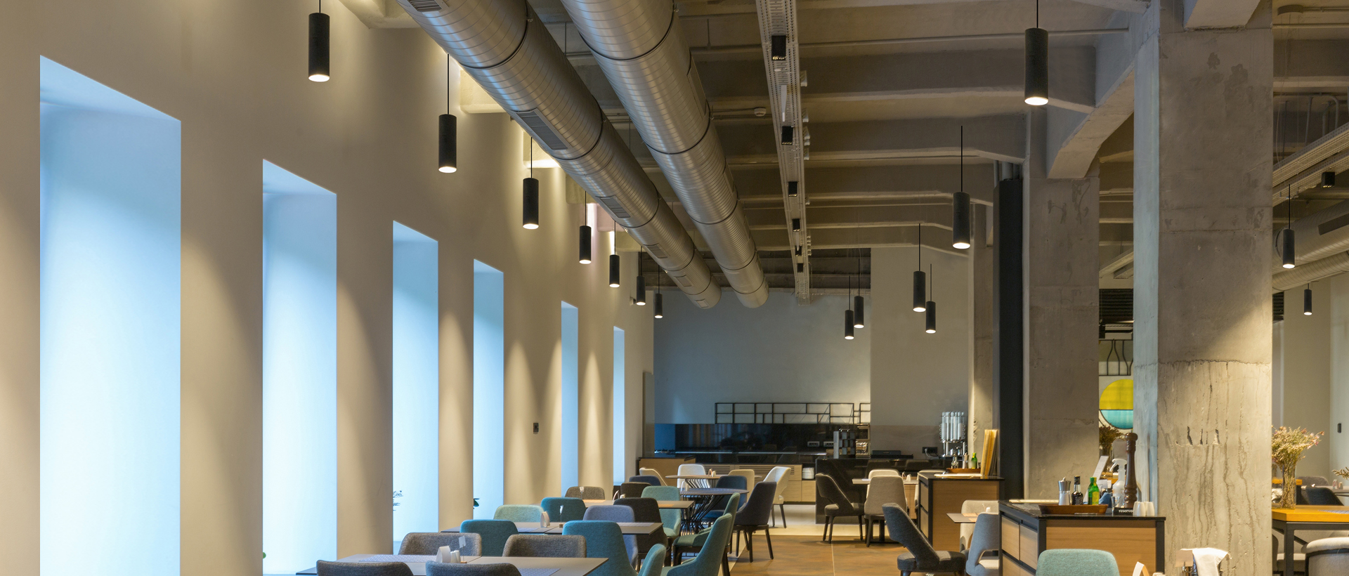 3inch LED Cylinder in restaurant