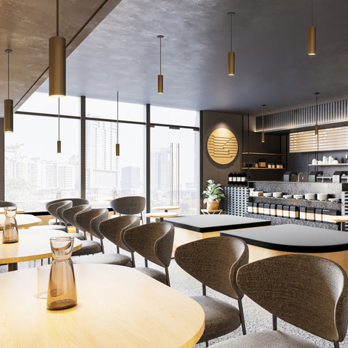 3inch LED Cylinder in Coffe shop