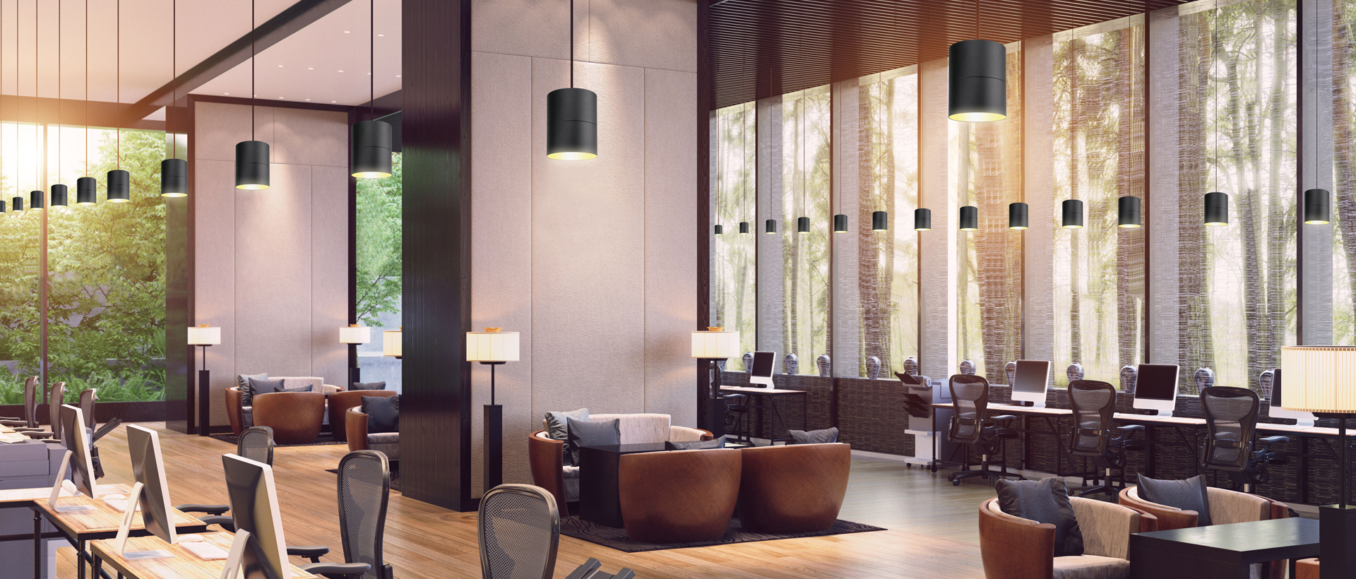 6inch LED Cylinder in open office