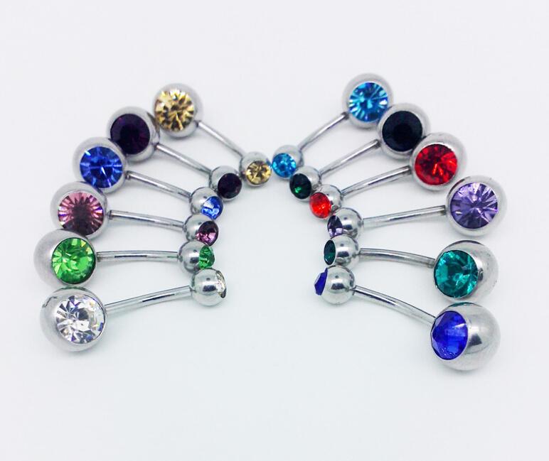 5 pcs Navel buckles Navel Rings Clear Body Surgical Piercing Jewelry