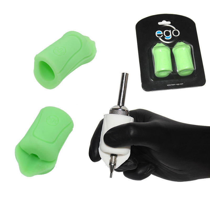 2PCS Hot EGO Silicone Gel Tattoo Grip Cover Green