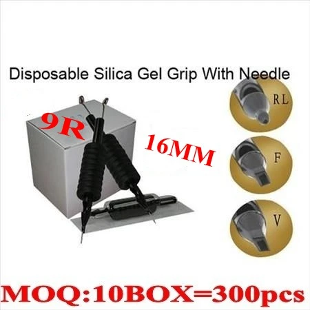 400pcs 9RL Disposable grips with needles 16MM