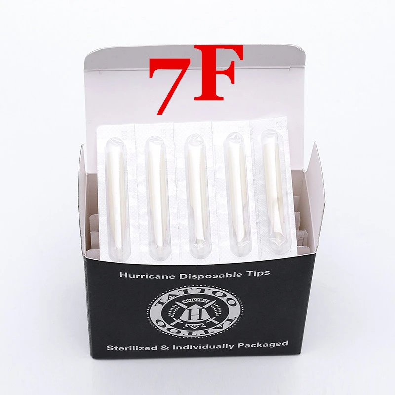 7FT- Hurricane White Plastic Disposable Tips, Box of  50PCS