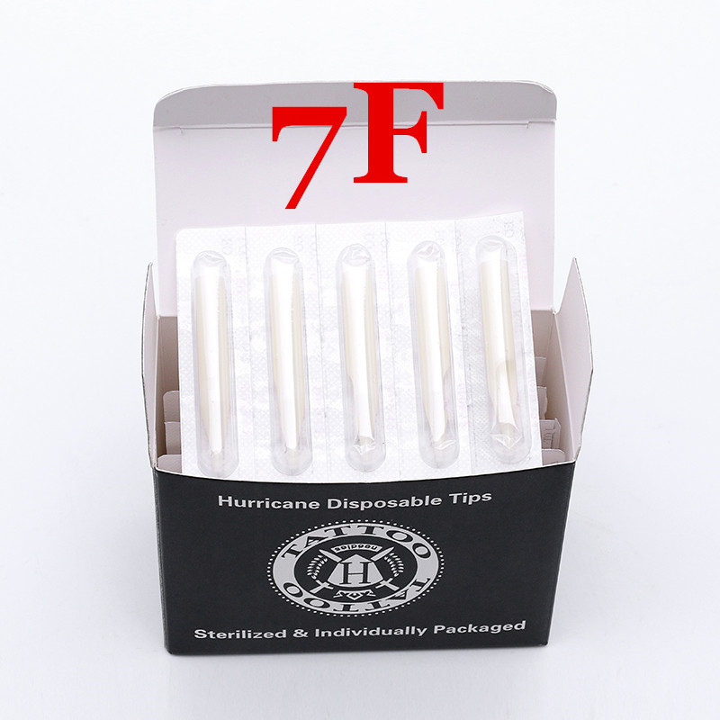 7FT- Hurricane White Plastic Disposable Tips, Box of  50PCS