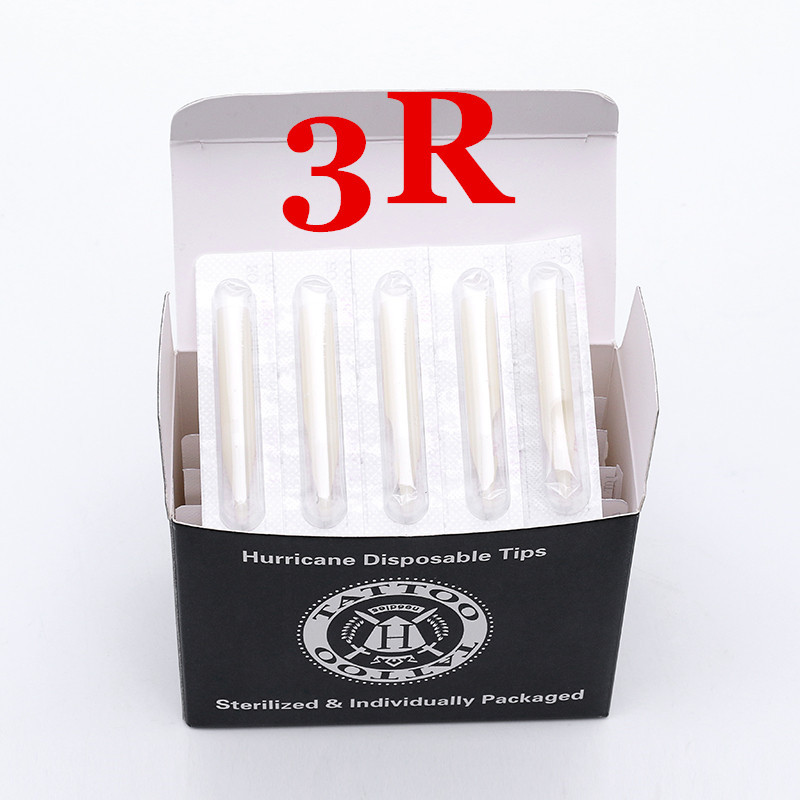 3RT- Hurricane White Plastic Disposable Tips, Box of  50PCS