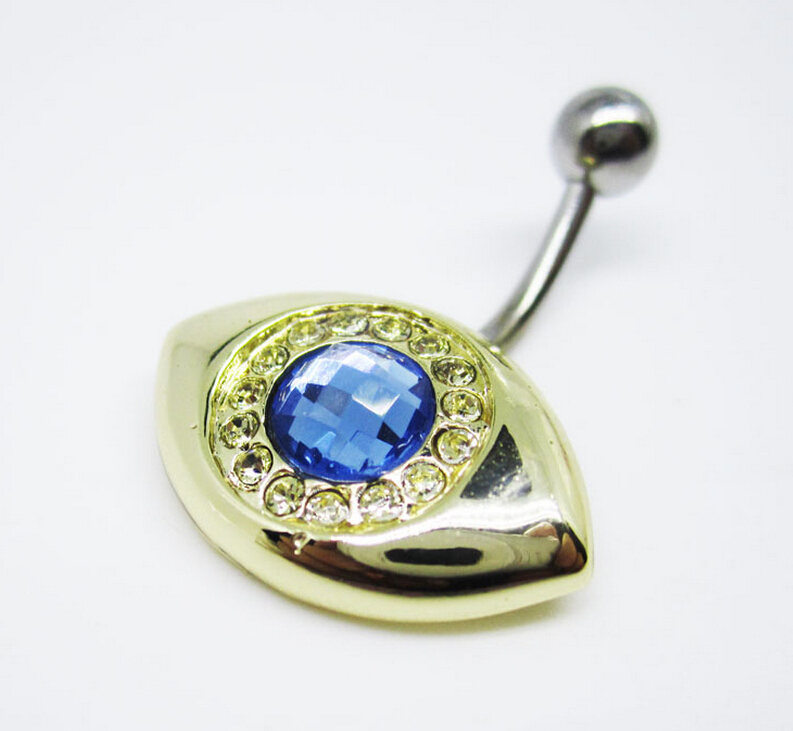 eye Navel Rings Clear Body Surgical Piercing Jewelry Steel Navel Ring Belly Button Bar Star New