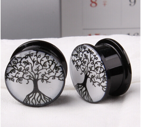 2pc The tree of dreams navel ring Tunnel Stretcher Ear Stretching navel Button Ring Body Jewelry