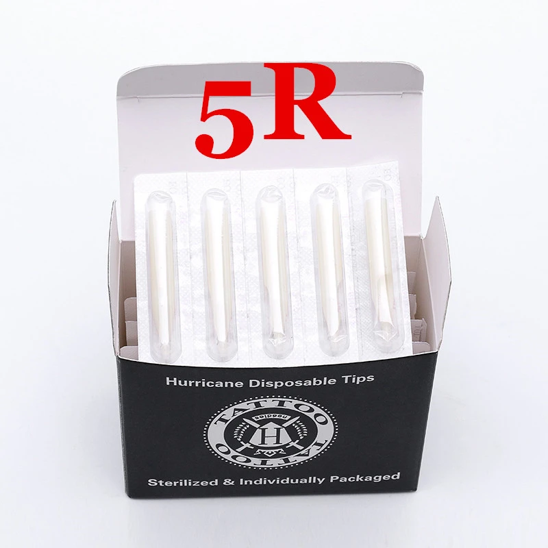 5RT- Hurricane White Plastic Disposable Tips, Box of  50PCS