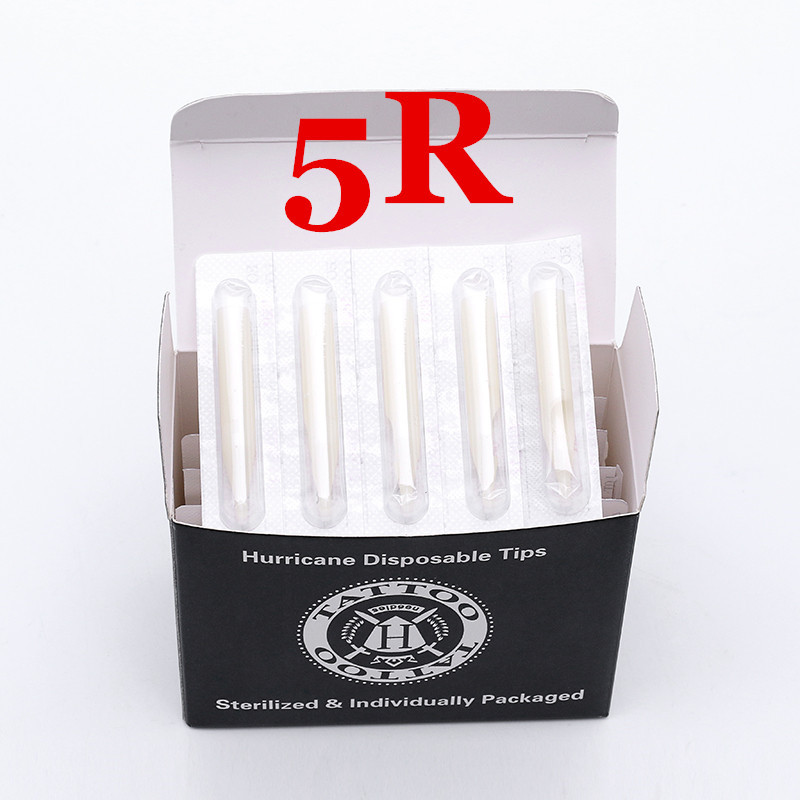 5RT- Hurricane White Plastic Disposable Tips, Box of  50PCS