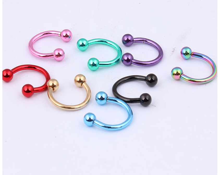 2pcsC rod wear sexy classic Hot Stainless Steel Nose Open Hoop Ring Earring