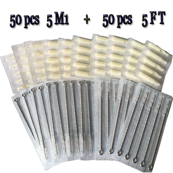 5M1 Tattoo needles+ 5FT  Disposable White Tips