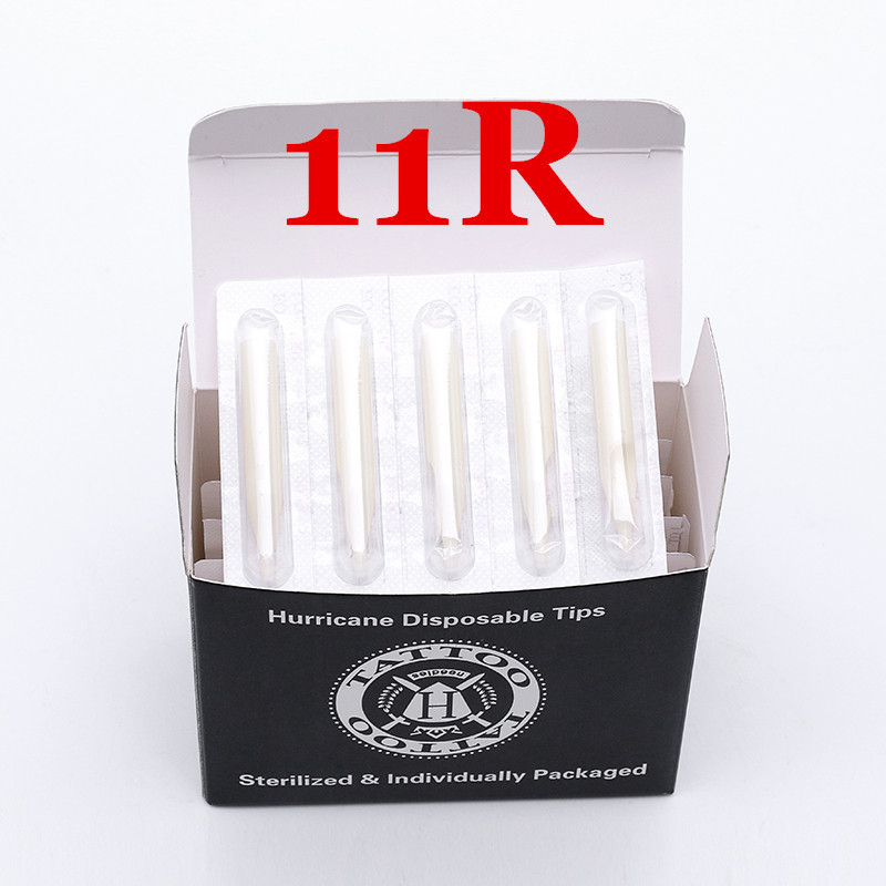 11RT- Hurricane White Plastic Disposable Tips, Box of  50PCS