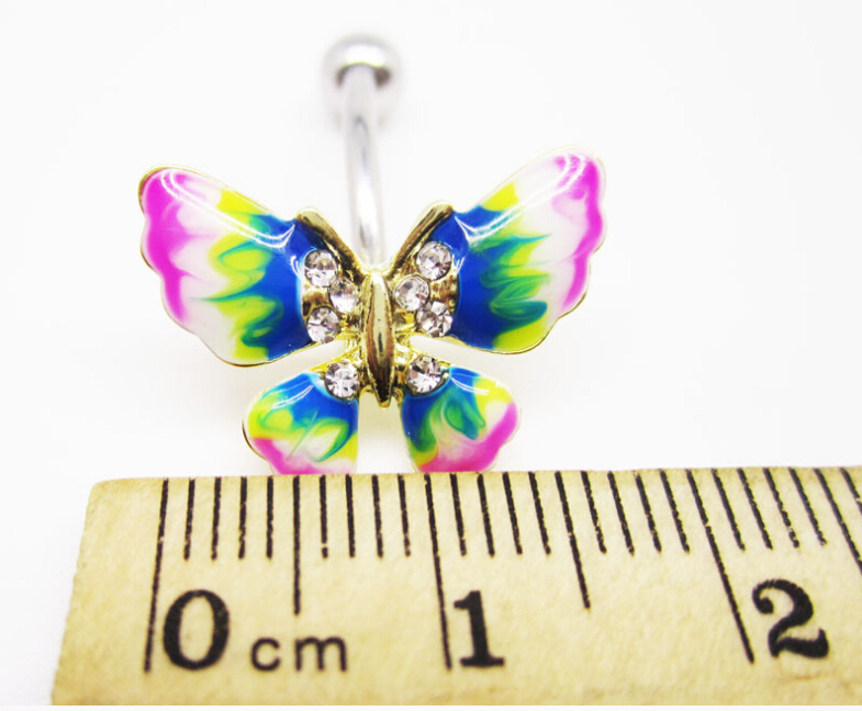 Sweet butterfly Navel Rings Clear Body Surgical Piercing Jewelry