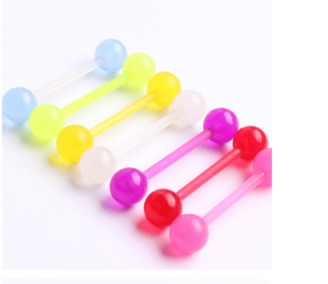 5 PCS Yakeli not allergic non-toxic UV tongue nailed the tongue sequins beads candy colors