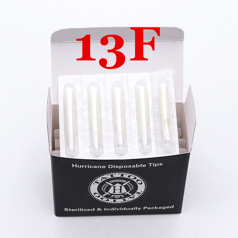 13FT- Hurricane White Plastic Disposable Tips, Box of  50PCS