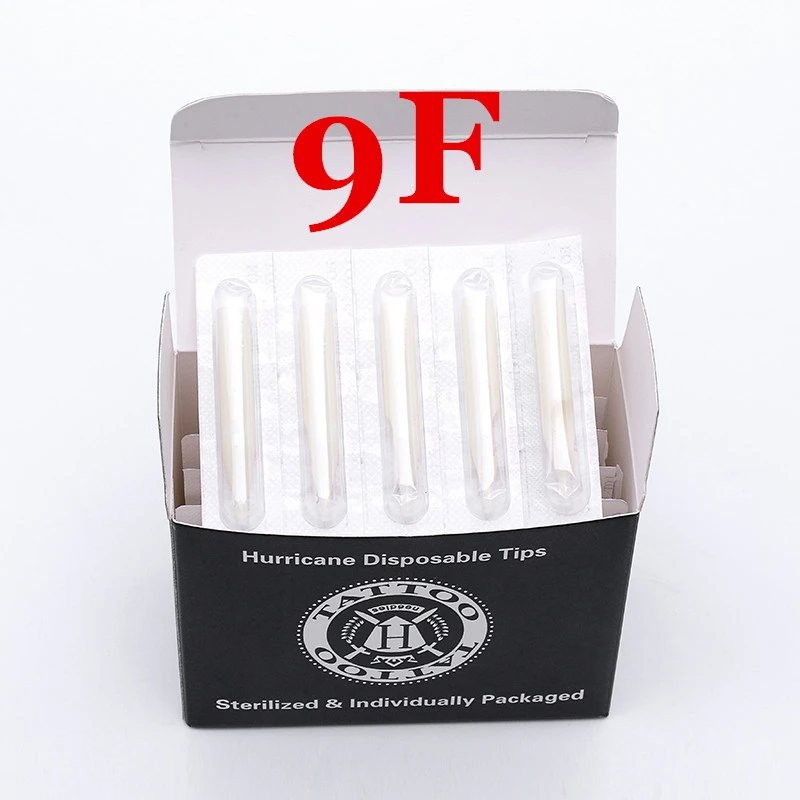 9FT- Hurricane White Plastic Disposable Tips, Box of  50PCS