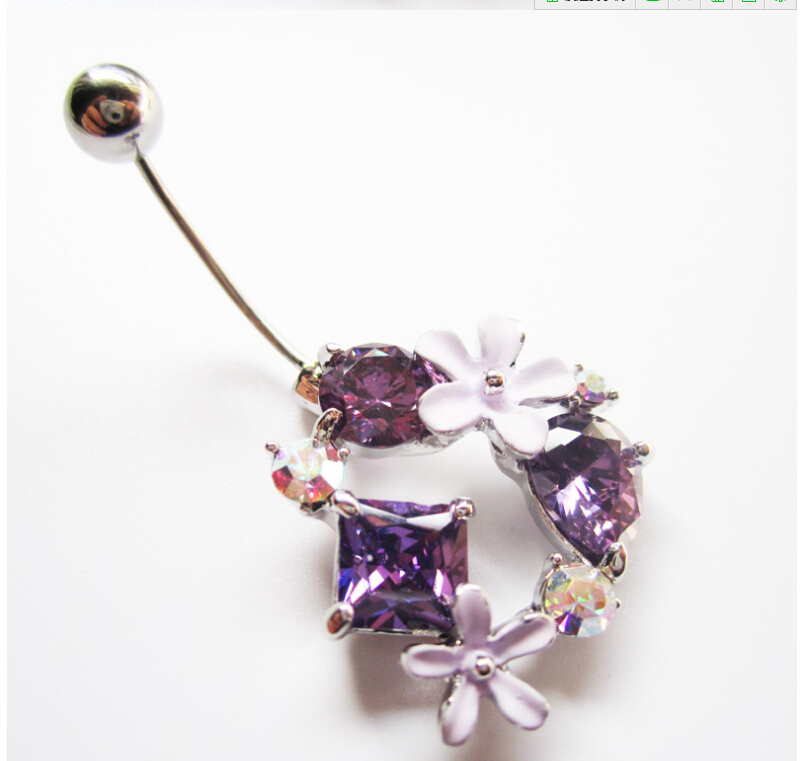 Wreath Navel Rings Clear Body Surgical Piercing Jewelry