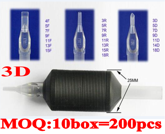200pcs 3DT Ultra Rubber Disposable Tubes 25MM without needles