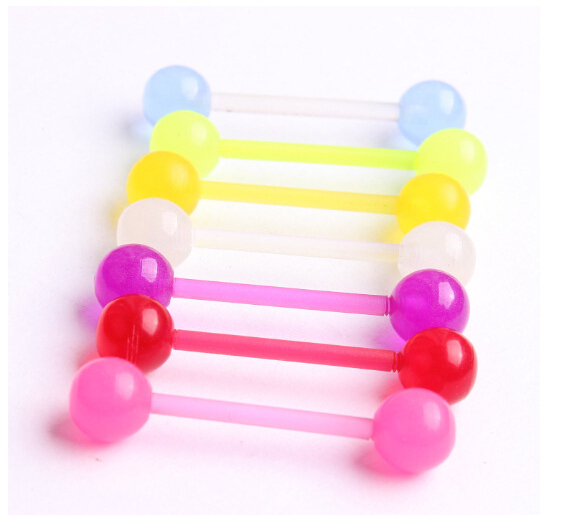 5 PCS Yakeli not allergic non-toxic UV tongue nailed the tongue sequins beads candy colors