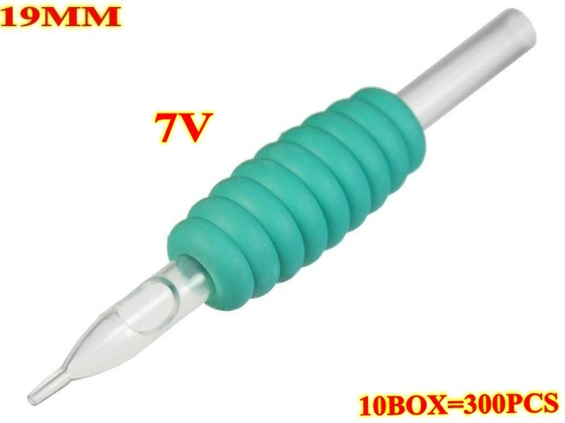 300pcs 7V 19MM Green disposable grips with clear tips