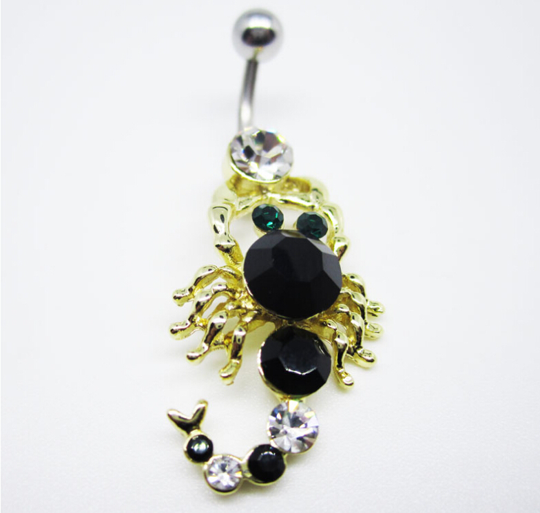 littl scorpion Navel Rings Piercing Jewelry Steel Belly Button Bar Star New