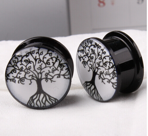 2pc The tree of dreams navel ring Tunnel Stretcher Ear Stretching navel Button Ring Body Jewelry