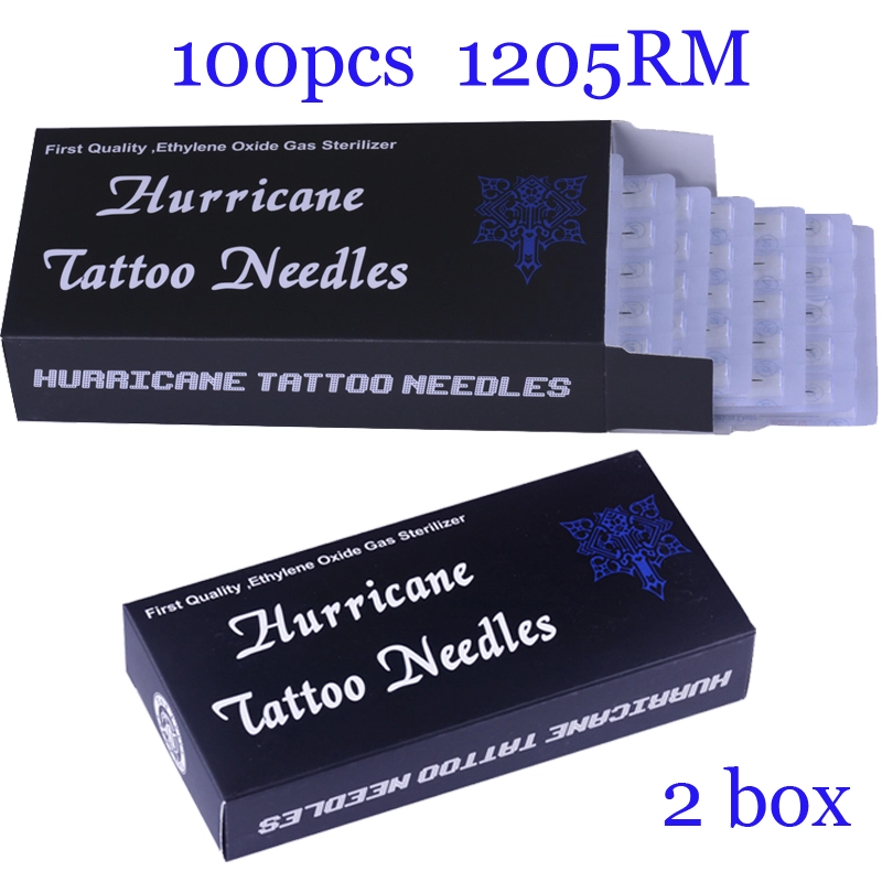 100Pcs Curved Magnum Super Quality Hurricane Tattoo Needles 1205RM with 2BOX