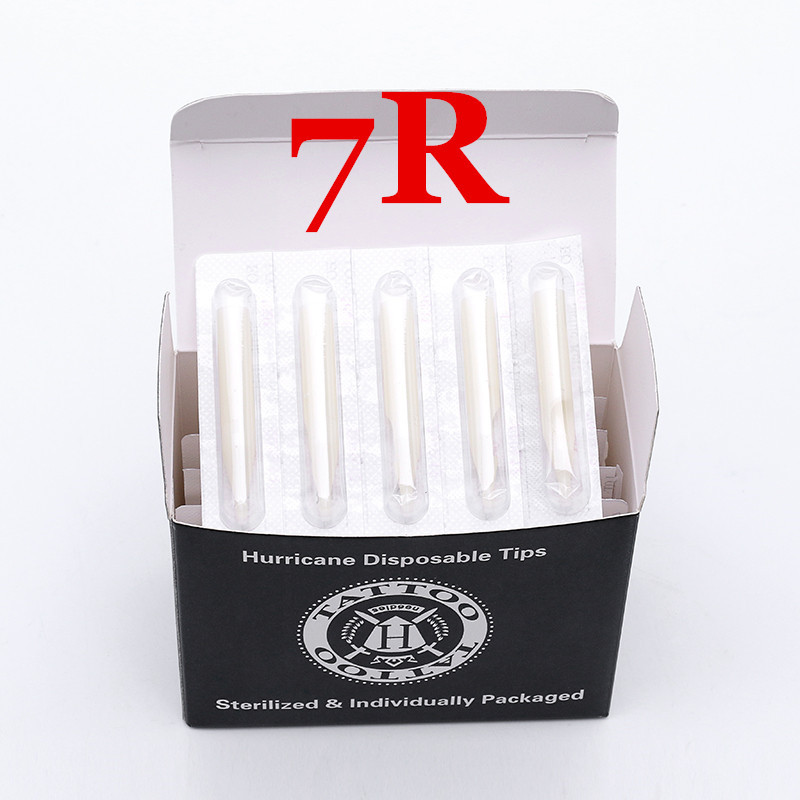 7RT- Hurricane White Plastic Disposable Tips, Box of  50PCS