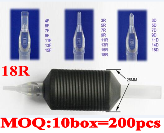 200pcs 18RT Ultra Rubber Disposable Tubes 25MM without needles