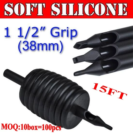 100pcs 15FT Soft Silicone Disposable Grips 38MM
