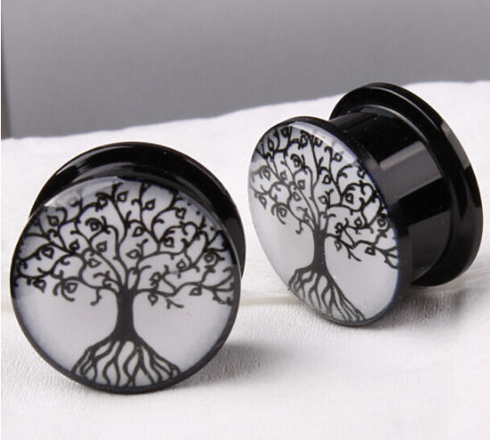 2pc The tree of dreams navel ring Tunnel Stretcher Ear Stretching navel Button Ring Body Jewelry