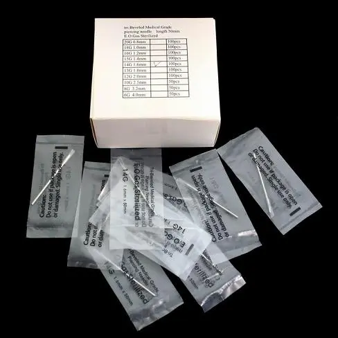 20G Sterilized 2&quot; Body Piercing Needles -BOX OF 100