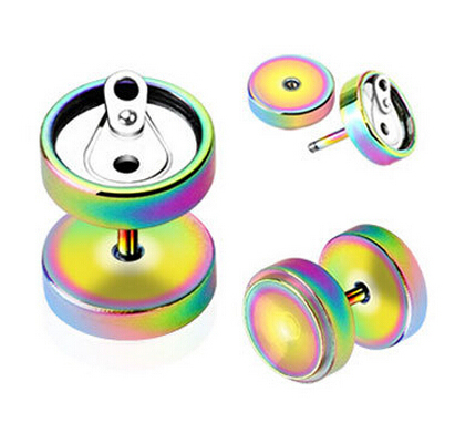 2pcs Titanium steel allergy 8/8 m based on tank stud earrings Ear stud Earrings Jewelry
