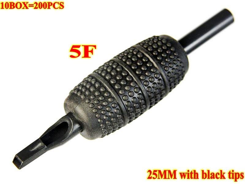 200pcs 25mm 5F Spotted Leopards Disposable ABS Grip with black tip