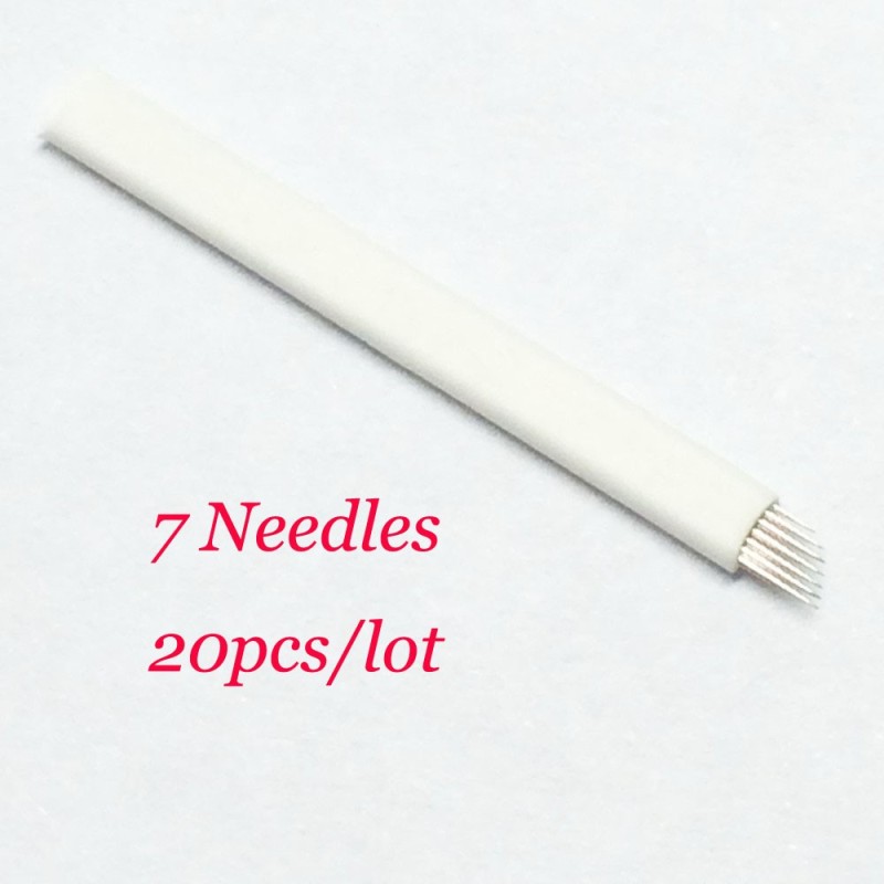 20pcs/lot Eyebrow Tattoo Needles Tattoo Curved Blade Tattoo Supply 7needles for microblading pen eye