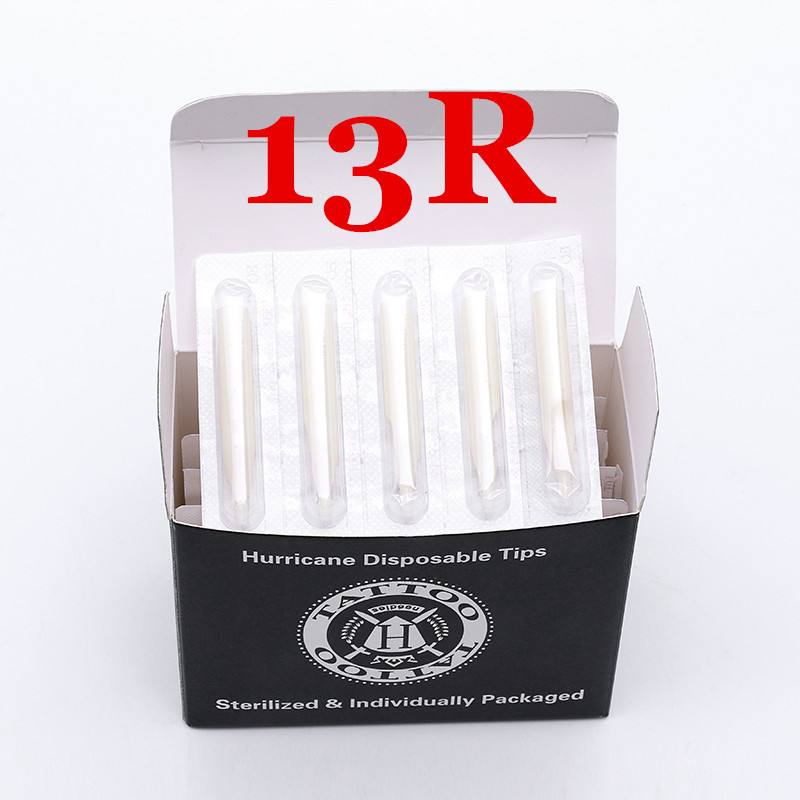 13RT- Hurricane White Plastic Disposable Tips, Box of  50PCS