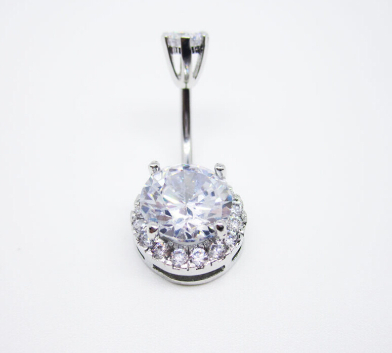girls Navel Rings Clear Body Surgical Piercing Jewelry Steel Navel Ring Belly Button Bar Star New