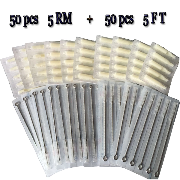 5RM Tattoo needles+ 5FT  Disposable White Tips