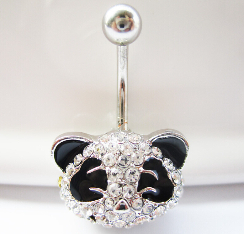 panda Navel Rings Clear Body Surgical Piercing Jewelry