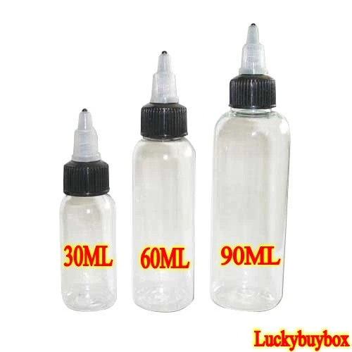 60ML Empty Plastic Tattoo Ink Pigment Clear Bottle Supplies