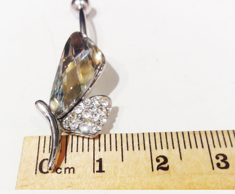 Half part of butterfly Navel Rings Clear Body Surgical Piercing Jewelry
